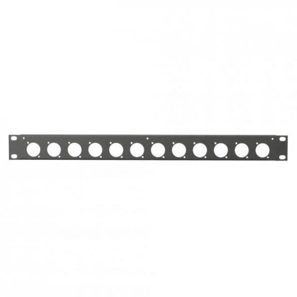 Rack Panel, Universal D-Serie, Oberfläche RAL 9011 glatt matt, 1 HE, Stahlblech, 1.2mm, schwarz