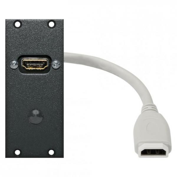 Steckverbinder-Modul HDMI female -> 0,15m Kabel HDMI female, 2 HE, 1 BE für SYS-Gehäuseserien, Farbe