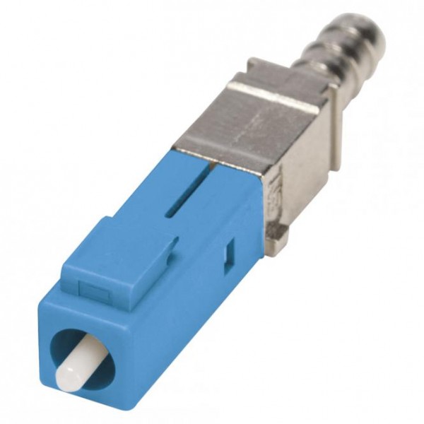 HICON Fiber-LC, Kunststoff-, Crimp-Kabelstecker, gerade, blau