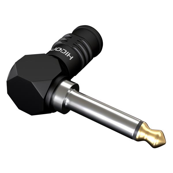HICON Klinke (6,3mm) screw & play Metall-Schraubkontakt-Stecker, Pin Massivpin mit Goldtip, abgewin