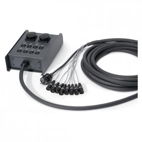 Sommer cable AES / EBU, DMX & Power System , XLR 5-pol male/XLR 5-pol female/Schuko-Einbaudose (IP54